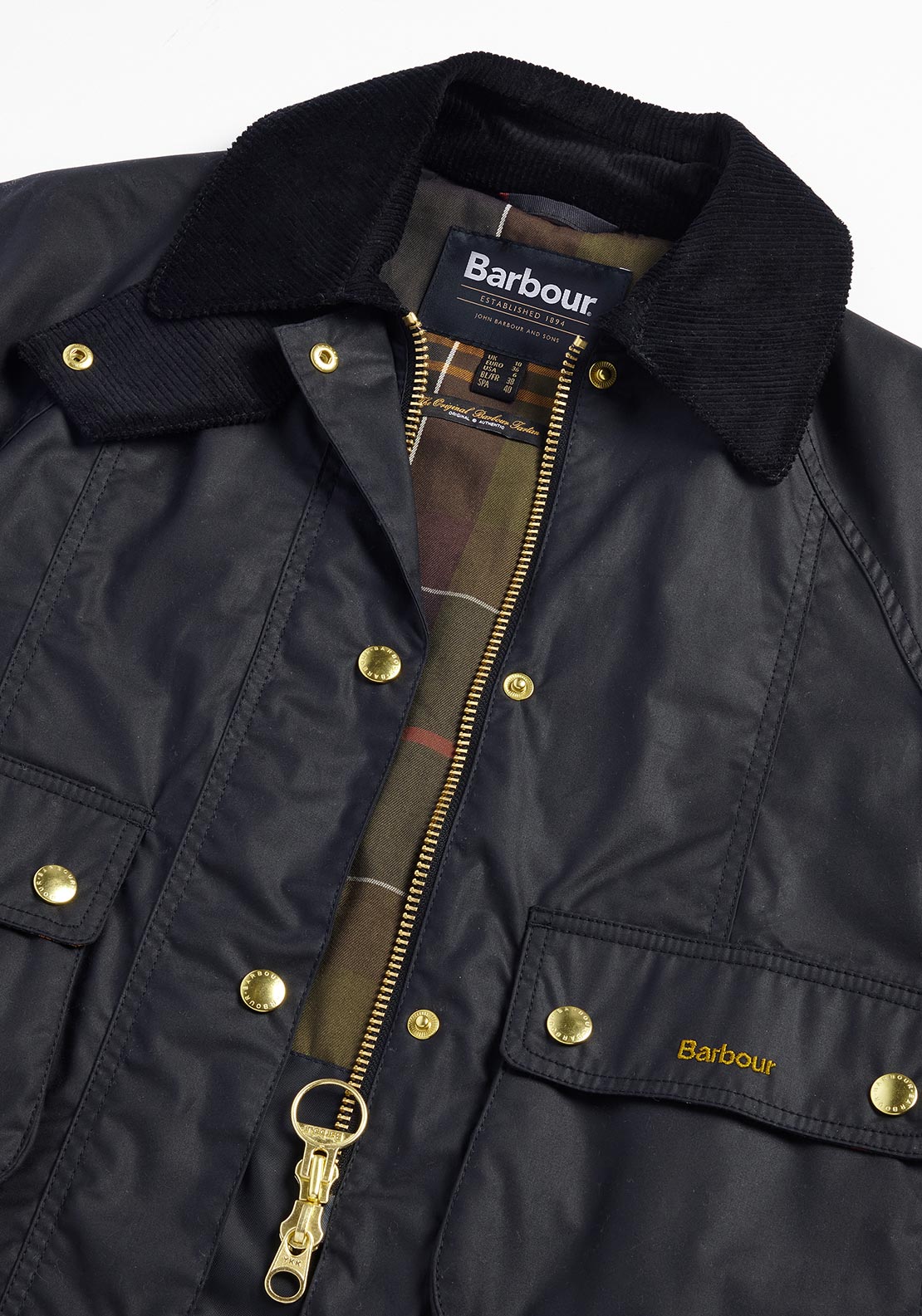 Barbour Womens Cropped Beadnell Wax Jacket, Black - McElhinneys