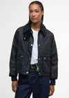Barbour Short Beadnell Wax Jacket, Navy