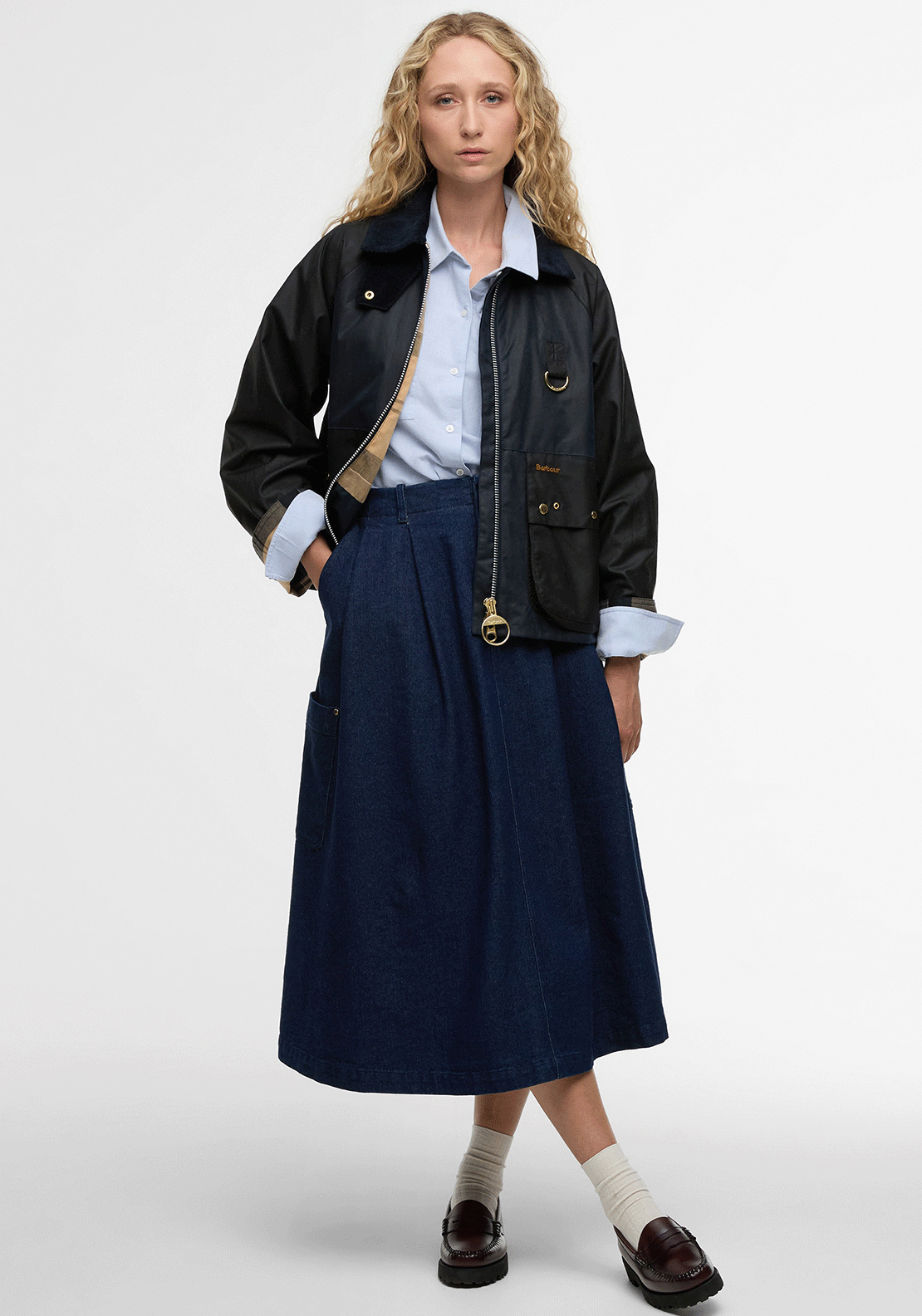 Barbour Womens Kearton Wax Jacket, Navy