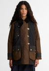 Barbour Womens Felton Check Wax Jacket, Brown
