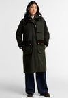 Barbour Womens Check Kirkless Waxed Coat, Green