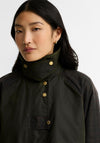 Barbour Womens Check Kirkless Waxed Coat, Green