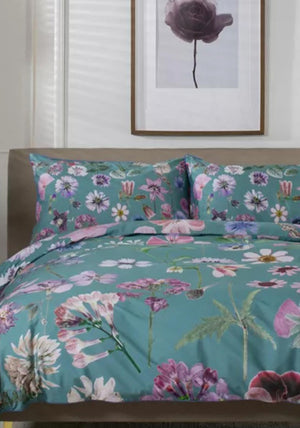 The Lyndon Company Botanical Flower Duvet Cover Set, Green