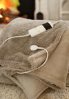 The Lyndon Company Electric Heater Sandringham Faux Throw 130x170cm, Taupe