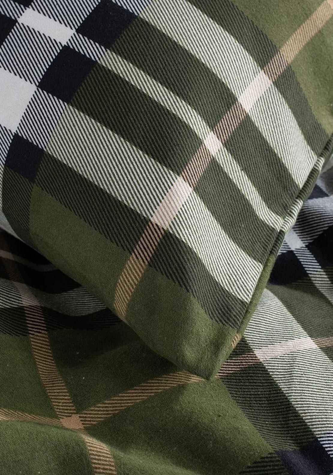 The Lyndon Company Fergus Brushed Cotton Duvet Cover Set, Green