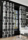 EA Design Latitude Interlined 90x90” Eyelet Curtains, Onyx