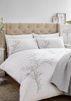 Laura Ashley Pussy Willow Sprig Embroidered Duvet Cover Set, Dove Grey