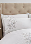 Laura Ashley Pussy Willow Sprig Embroidered Duvet Cover Set, Dove Grey