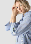 Le Comte Stripped Print Long Sleeve Shirt, Blue