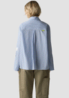 Le Comte Stripped Print Long Sleeve Shirt, Blue