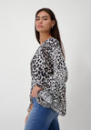 Monari Leopard Print Raglan Sleeve Blouse, Black