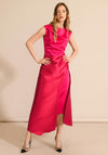 Caroline Kilkenny Satin Levi Maxi Dress, Lipstick Pink