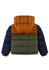 Levis Boys Hooded Colour Block Puffer Coat, Ocean Cavern