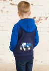 Little Lighthouse Jackson Tractor Full Zip Hoodie, Blue