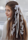 Little People Floral Comb Communion Headpiece, White