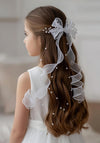 Little People Bow Clip Communion Headpiece, White