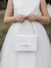 Little People Diamante Heart Communion Bag, White