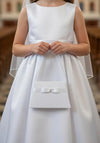 Little People Ribbon Floral Communion Bag, White