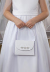 Little People Diamante Communion Bag, White