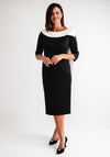 Lizabella Bow Detail Collar Pencil Midi Dress, Black