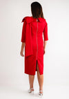 Lizabella Bow Detail Collar Pencil Midi Dress, Red
