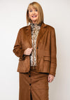 Lola Casademunt Faux Suede Snake Print Blazer, Tan