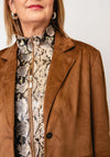 Lola Casademunt Faux Suede Snake Print Blazer, Tan
