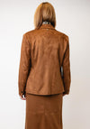 Lola Casademunt Faux Suede Snake Print Blazer, Tan
