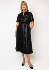 Lola Casademunt Faux Leather Shirt Dress, Black