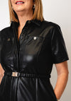 Lola Casademunt Faux Leather Shirt Dress, Black
