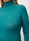 Lola Casademunt High Neck Diamante Heart Jumper, Green