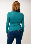 Lola Casademunt High Neck Diamante Heart Jumper, Green