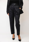 Lola Casademunt Pinstripe Paisley Print Tapered Trousers, Grey
