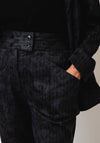 Lola Casademunt Pinstripe Paisley Print Tapered Trousers, Grey