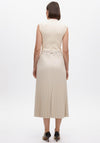 Lola Casademunt Faux Leather Pleated Dress, Beige