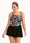 Anita Kista Floral Mastectomy Swimming Dress, Black Multi