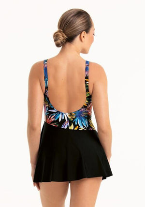Anita Kista Floral Mastectomy Swimming Dress, Black Multi