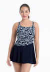 Anita Kista Mastectomy Print Swimming Dress, Navy