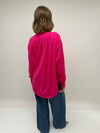 Malissa J One Size Concealed Button Up Cardigan, Pink