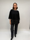 Malissa J One Size Trim Detail Top, Black