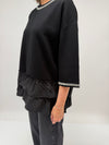 Malissa J One Size Trim Detail Top, Black