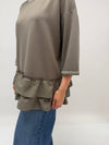 Malissa J One Size Trim Detail Top, Grey