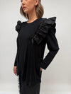 Malissa J One Size Shoulder Detail Top, Black