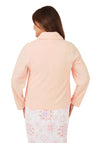 Marlon Waffle Collar Long Sleeve Bedjacket, Pink