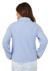 Marlon Waffle Collar Long Sleeve Bedjacket, Blue