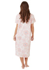 Marlon Pastel Cotton Short Sleeve Long Nightdress, Pink