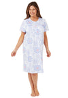 Marlon Pastel Cotton Short Sleeve Nightdress, Blue