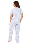 Marlon Pastel Tiles Cotton Short Sleeve Pyjama Set, Blue