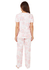 Marlon Pastel Tiles Cotton Short Sleeve Pyjama Set, Pink