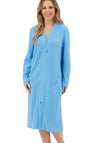 Marlon Waffle Long Sleeve Zip Dressing Gown, Blue